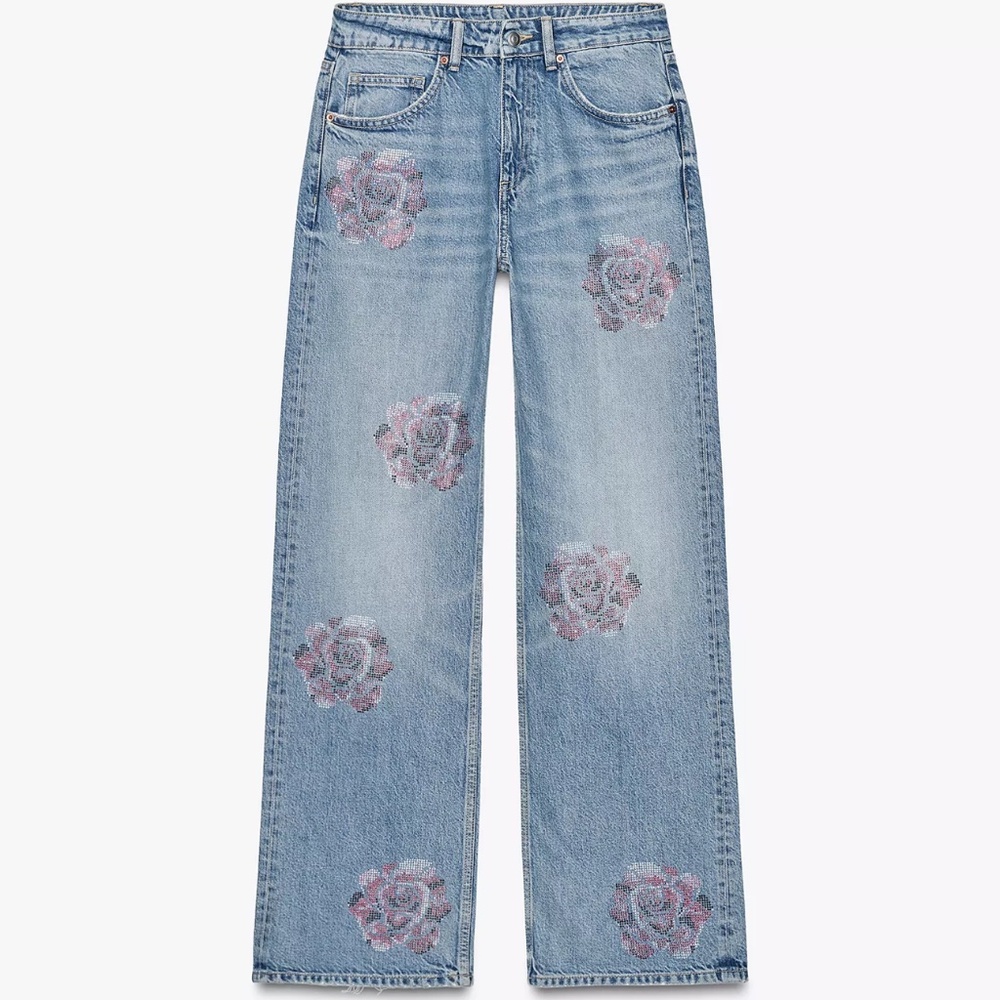 Zara rhinestone jeans